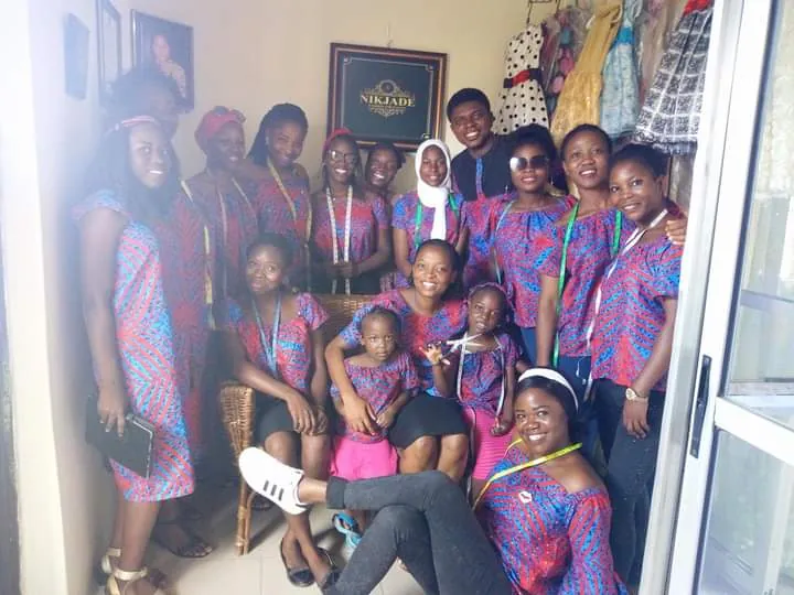 Nikjade students in matching Ankara class tops