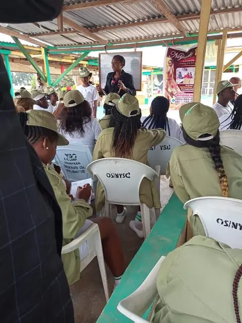 Corps members at a skills training session